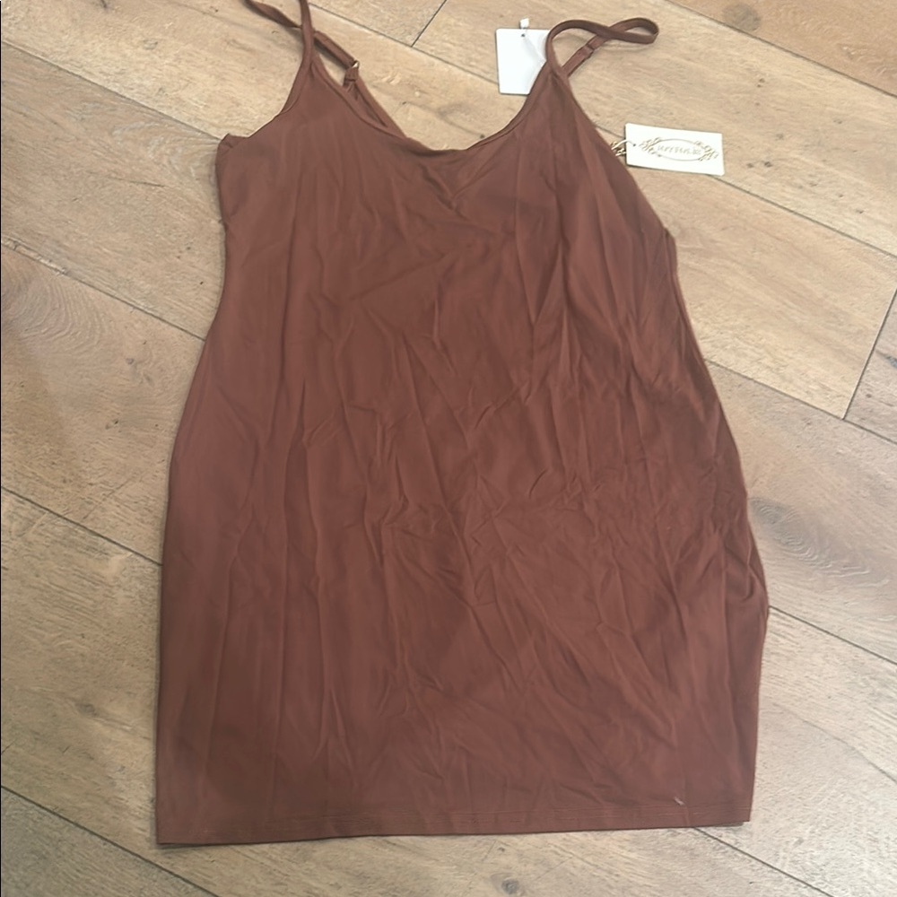 Brown two-piece Dress with lace